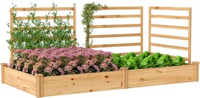 Outsunny emelt fa virágláda 3 kordonnal — 240 × 125 × 102 cm | Aosom