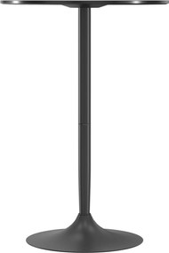 HOMCOM Modern Magas Bár Asztal, Kerek Konyhai Asztal 2 Személyre Acél Alappal és MDF Asztallappal, Ø70x102cm, Fekete | Aosom