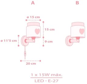 Dalber 76019S - Gyerek fali lámpa BABY DREAMS 1xE27/15W/230V rózsaszín