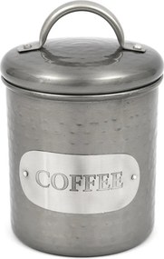 Coffee Fém Kávétartó Ezüst Szürke 12cm Konyhai Zárható