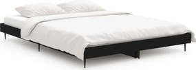 vidaXL fekete szerelt fa ágykeret 140x190 cm