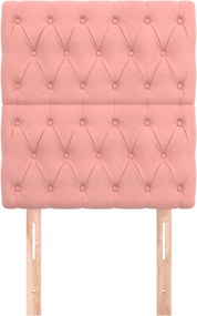 rózsaszín bársony fejtámla 80x7x118/128 cm