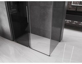 Mexen Velar, tolóajtós zuhanykabin 160 x 85 cm, 8mm szürke üveg, polírozott grafit, 871-160-085-41-66