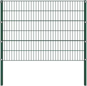vidaXL zöld vas kerítéspanel oszlopokkal 176,5 x 120 cm