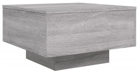 szürke sonoma színű szerelt fa dohányzóasztal 55x55x31 cm