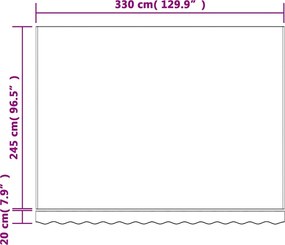 Többszínű csíkos pótszövet napellenzőhöz 3,5 x 2,5 m