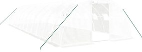 vidaXL fehér acélvázas melegház 48 m² 12 x 4 x 2 m