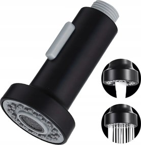 Konyhai Csaptelep Fejhallgató kihúzható kifolyócsővel Fekete 2 Funkciós fogantyúval