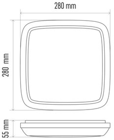 LED Kültéri mennyezeti lámpa DORI LED/24W/230V IP54 négyzet