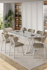 Axton étkezőgarnitúra, fehér-cappuccino, 168 cm – TR240CHR2715