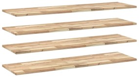 4 db kezeletlen tömör akácfa függőpolc 120 x 40 x 2 cm