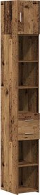 vidaXL Tárolószekrény fiókkal 2 pcs Öreg fa 30 x 42,5 x 225 cm