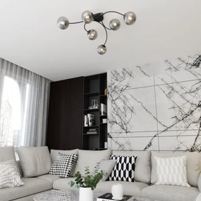 Felületre szerelhető csillár  VIBRA 6xE14/10W/230V fekete/szürke