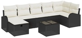 Kerti Kanapé Szett 8 pcs Fekete és krémszínű 289 x 124 x 85 cm