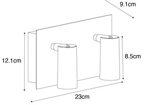 Modern kültéri fali lámpa fehér LED-del 2-lámpás IP54 - Simon
