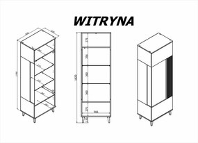 Random W-1 üveges tároló wotan tölgy