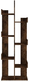 füstös tölgy színű szerelt fa könyvszekrény 48 x 25,5 x 140 cm