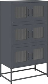 vidaXL Highboard antracit 68x39x123 cm Acél