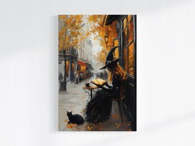 Poszter Boszorkány Kávézó Macska Őszi Kávé 40x60