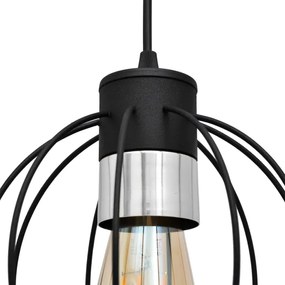 Csillár zsinóron STARLIGHT 1xE27/15W/230V fekete/ezüst