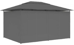 vidaXL antracitszürke kerti pavilon függönyökkel 4 x 3 m