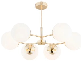 Csillár rúdon FOTON 6xE14/40W/230V arany/fehér