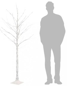 fehér LED-es nyírfa 96 meleg fehér LED-del 180 cm