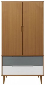 MOLDE barna tömör fenyőfa gardrób 90 x 55 x 175 cm
