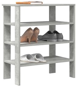 betonszürke szerelt fa cipőtartó 61x32x70 cm