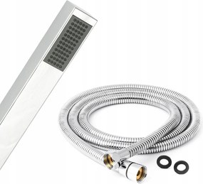 Ezüst zuhanytömlő szögletes fülhallgatóval