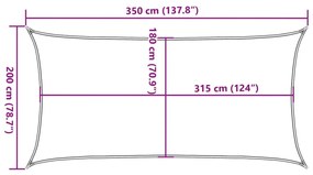 fekete HDPE napvitorla 160 g/m² 2 x 3,5 m