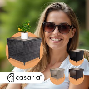 Deuba Rattan asztalka 40x45x45 cm - sötétszürke