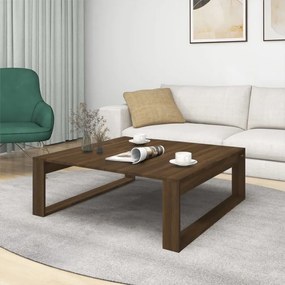 Barna tölgyszínű szerelt fa dohányzóasztal 100 x 100 x 35 cm