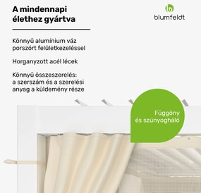 Blumfeldt LuminaHaven Pergola 3x3 függönyökkel és szúnyoghálóval