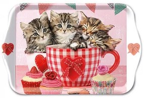 Cats in Tea Cups műanyag kistálca 13x21cm
