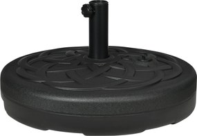 Outsunny Napernyő Állvány, 35 kg-ig Tölthető, Kerek Napernyő Tartó, Napernyő Súly, 38/48 mm Átmérőjű Napernyőhöz, Erkélyhez, Teraszhoz, Kerthez, Feket