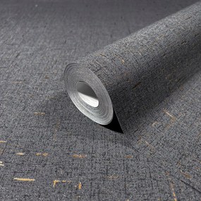 Grafit Vinil Tapéta Szövet Utánzat