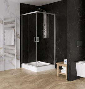 New Trendy Suvia zuhanykabin 80x80 cm négyzet króm fényes/átlátszó üveg K-0791