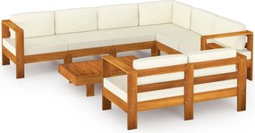 vidaXL 8 darabos akácfa kerti pihenőgarnitúra párnákkal 100 x 60 cm