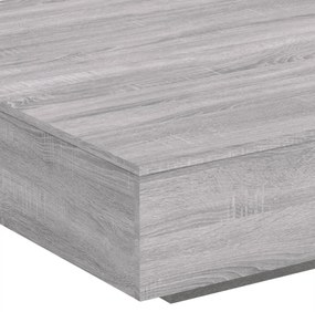 szürke sonoma színű dohányzóasztal LED-lámpákkal 100x100x31 cm