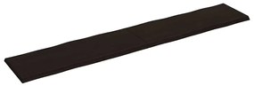 sötétbarna kezelt tömör asztallap 220x40x(2-4) cm