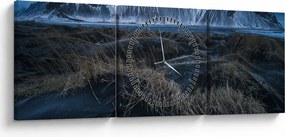 Kép az izlandi csúcsokról (órával) (90x30 cm)