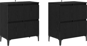 vidaXL Oldalszekrények 2 pcs Fekete tölgy 60 x 35 x 70 cm Faanyag