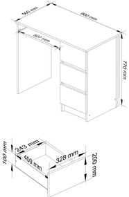 PC asztal Benicio (wenge) (J). Akció -16%. 1068985