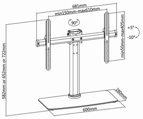 Nedis TVSM2330BK Full Motion TV állvány 32-65", 3 magasságállítás