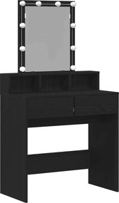 vidaXL Sminktükör fiókkal Musta tammi 80 x 41 x 144,5 cm Faanyag