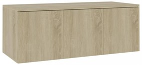 sonoma tölgy színű szerelt fa TV-szekrény 80 x 34 x 30 cm