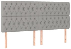 világosszürke szövet LED-es fejtámla 180x7x118/128 cm