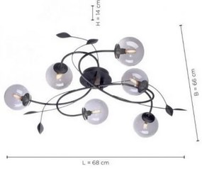 Paul Neuhaus 6737-18 - LED Felületre szerelhető csillár WIDOW 6xG9/3W/230V