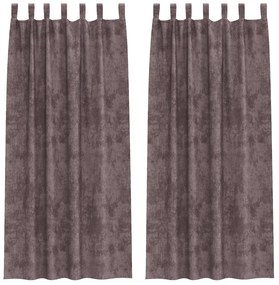 Bársony Függönyök 2 db Gombfüllel Barna 225x140 cm